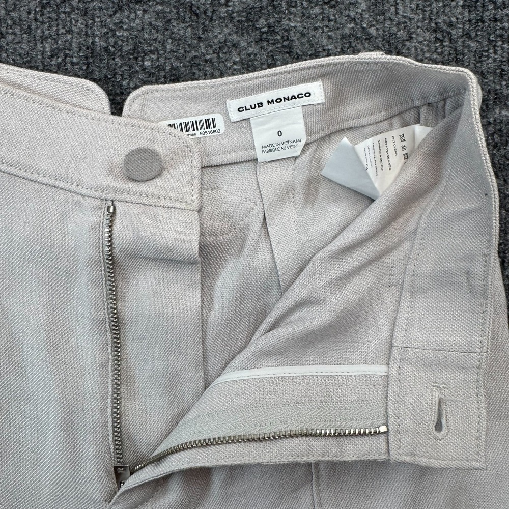 Club Monaco Women's Tea Lounge Wide Leg Utility Pants Cream Cropped Size 0 - Picture 5 of 9